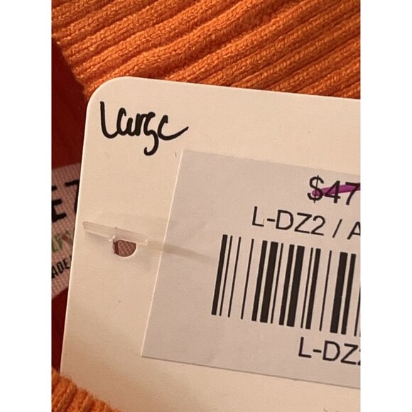 Double‎ Zero Women's Ribbed Turtleneck Sweater Size Large, Orange - Picture 6 of 8